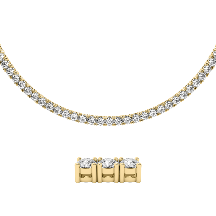 4-PRONG CLASSIC ROUND DIAMOND TENNIS NECKLACE
