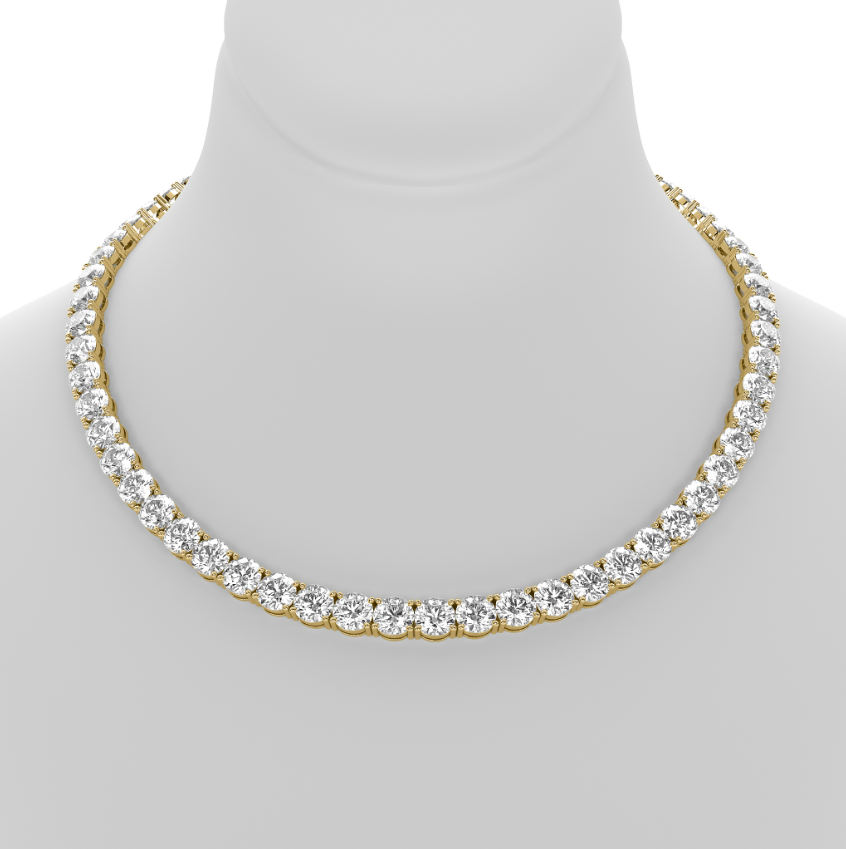 4-PRONG CLASSIC ROUND DIAMOND TENNIS NECKLACE