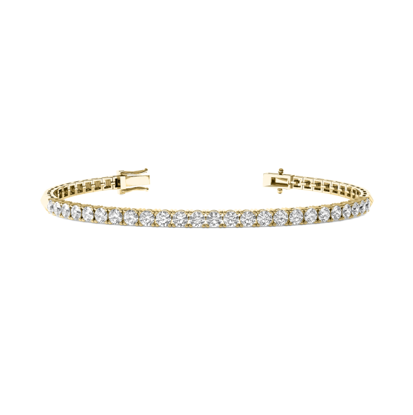 A halfway pyramid and diamond classic tennis bracelet