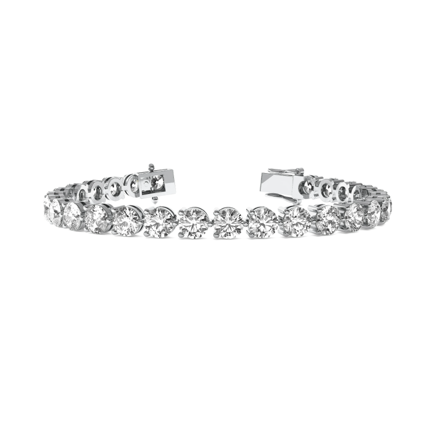 3-PRONG ROUND DIAMOND TENNIS BRACELET