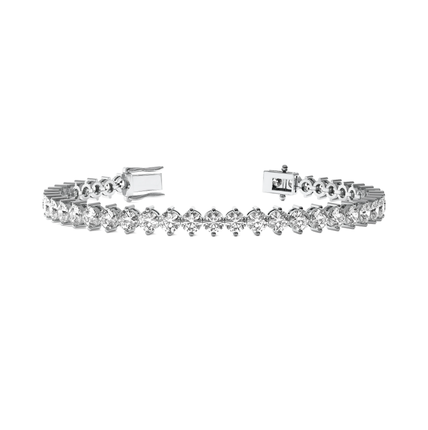 A 2-prong diamond tennis bracelet.