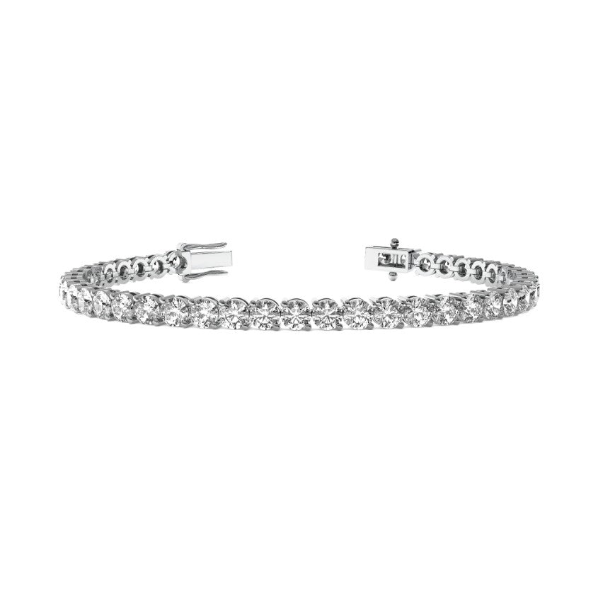2-PRONG ANGLE ROUND DIAMOND TENNIS BRACELET