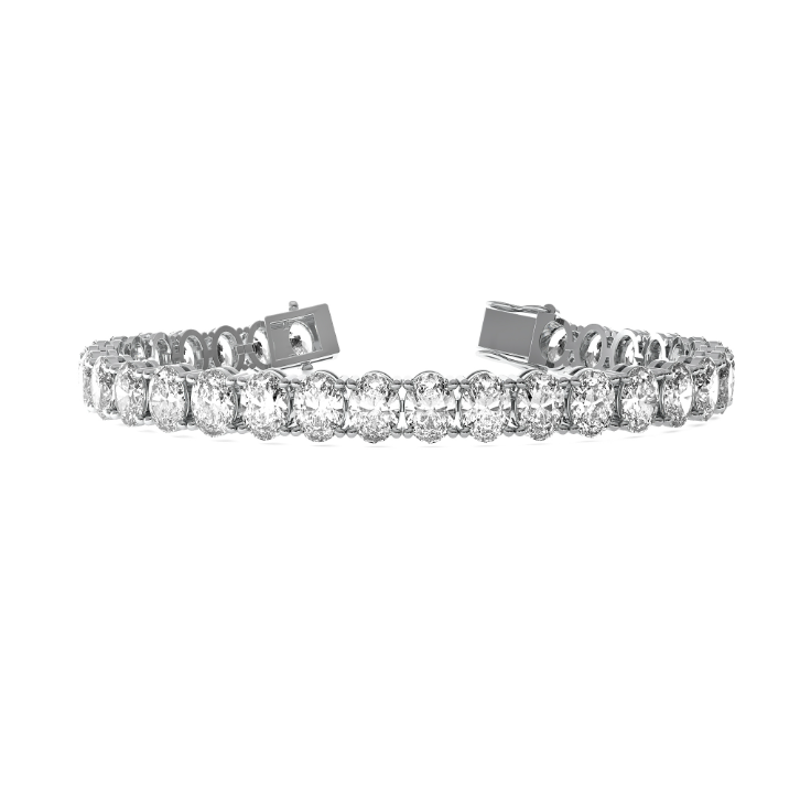 An oval cut 4-prong tennis bracelet.