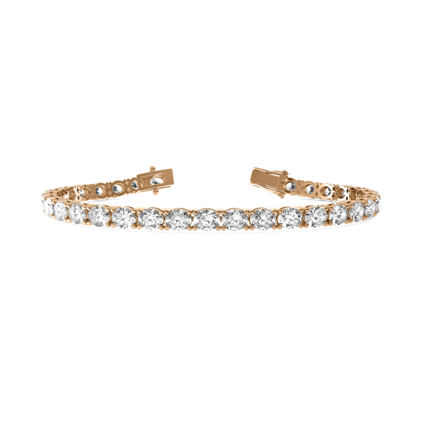 An oval cut 4-prong east-west tennis bracelet.
