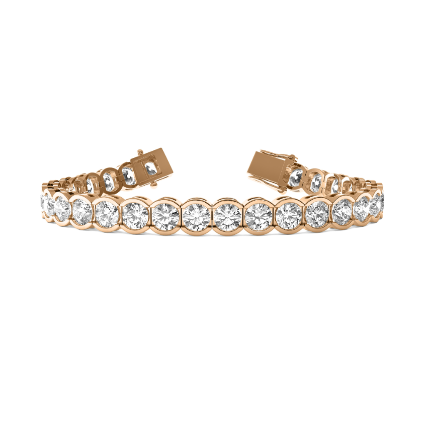 ROUND DIAMOND HALF BEZEL TENNIS BRACELET