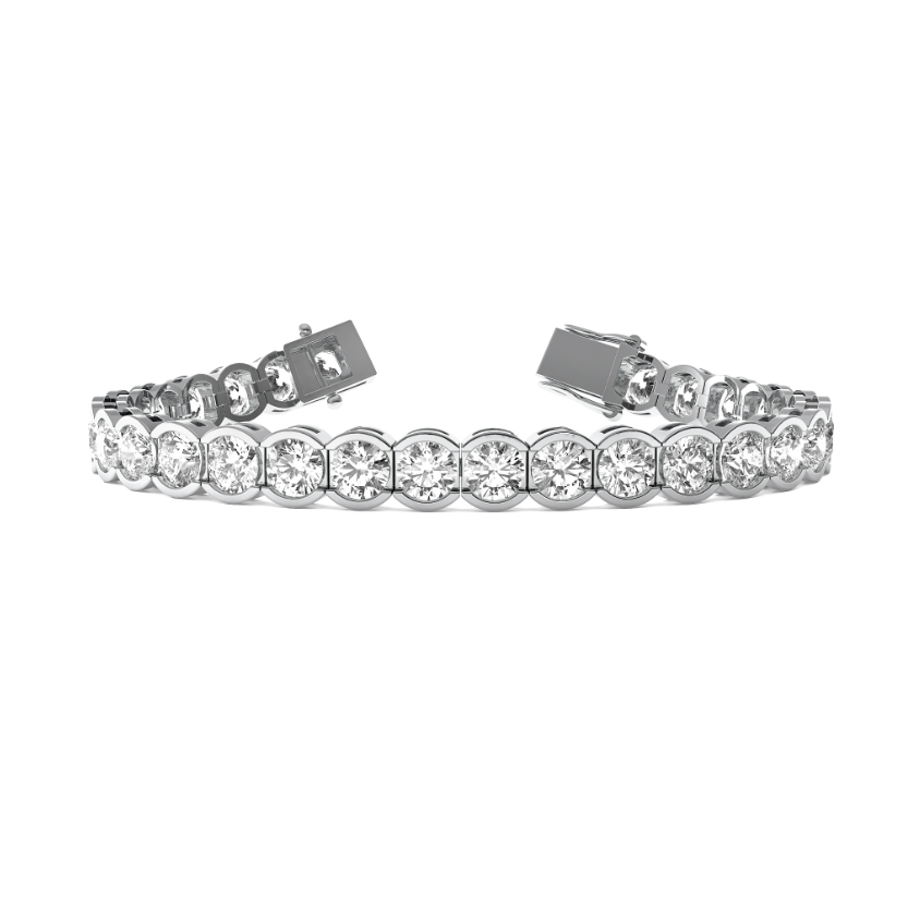 ROUND DIAMOND HALF BEZEL TENNIS BRACELET