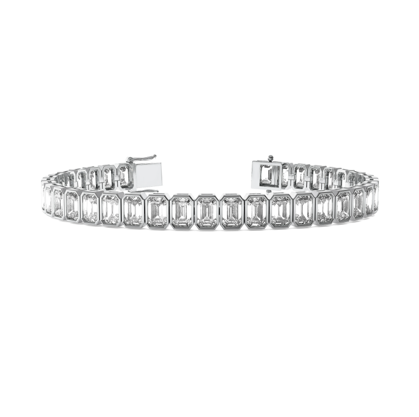 EMERALD CUT BEZEL TENNIS BRACELET
