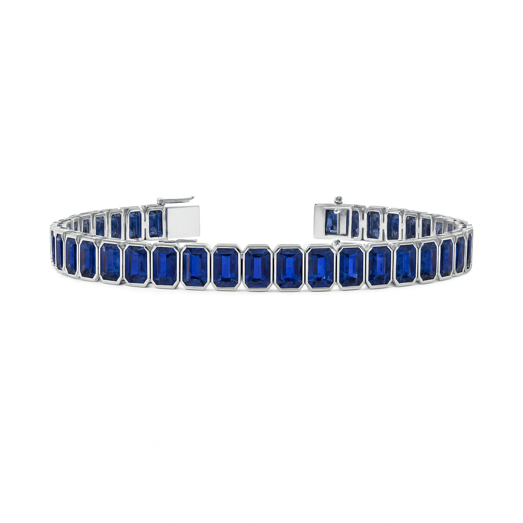 EMERALD CUT BEZEL TENNIS BRACELET