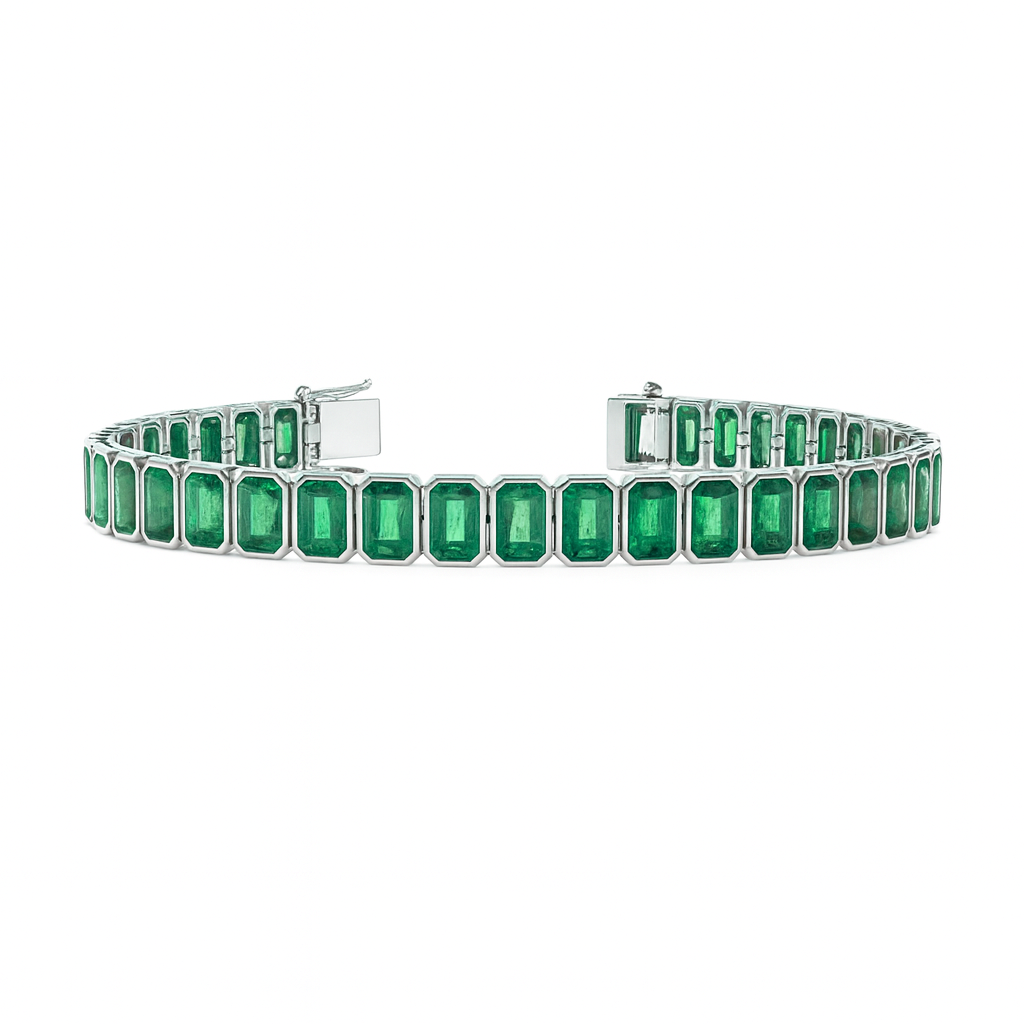 EMERALD CUT BEZEL TENNIS BRACELET
