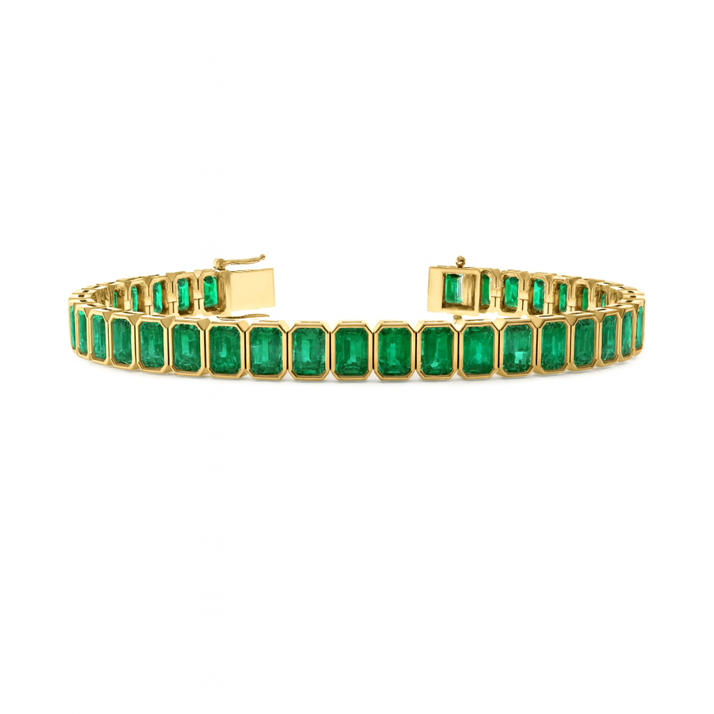 EMERALD CUT BEZEL TENNIS BRACELET
