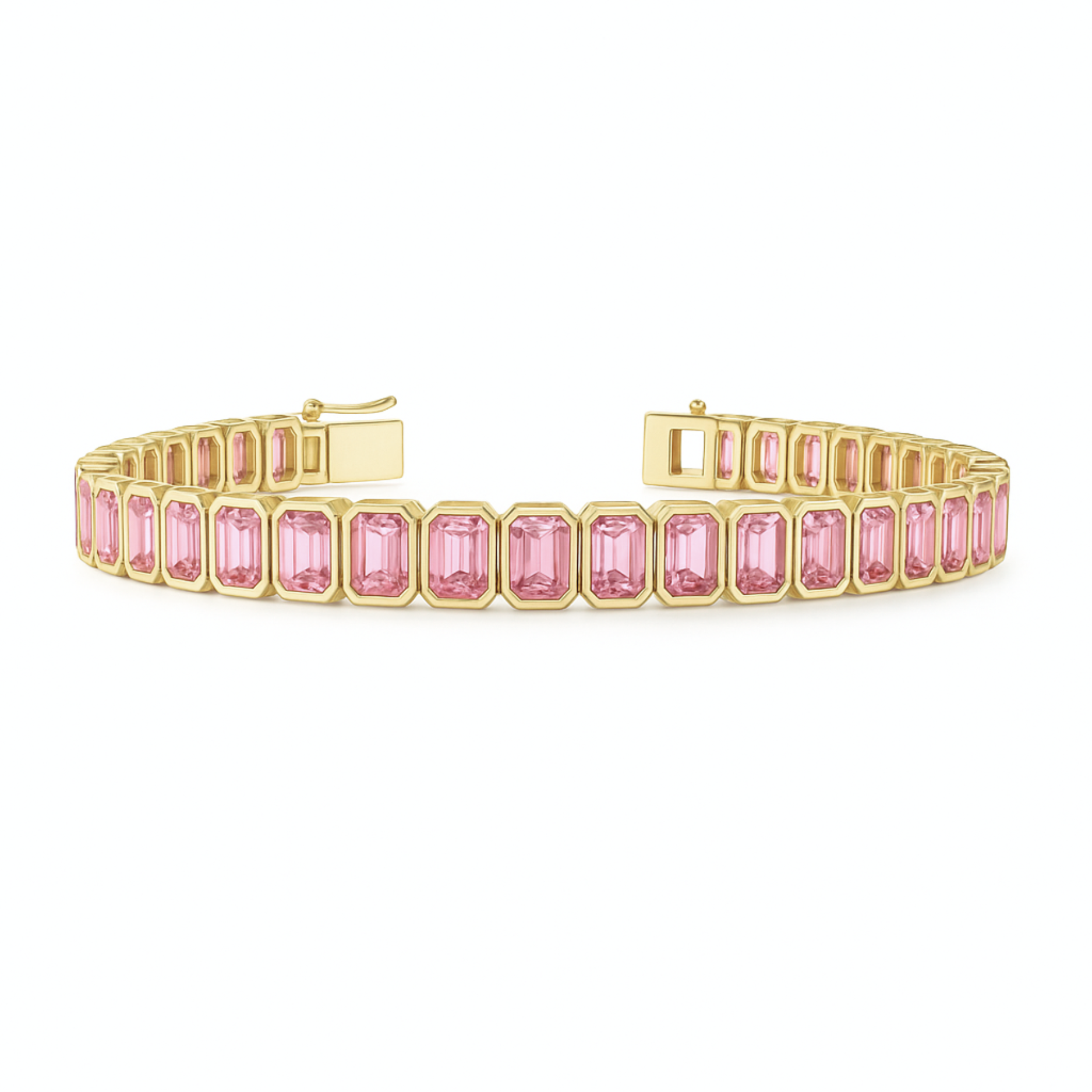 EMERALD CUT BEZEL TENNIS BRACELET