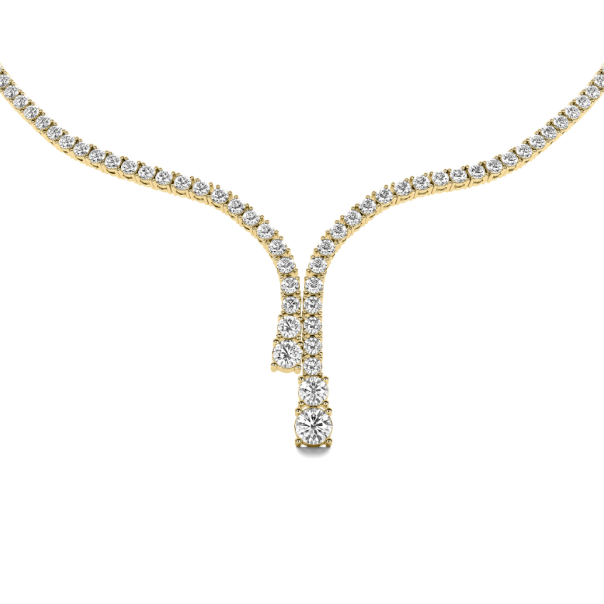 WATERFALLS GRADUATED ROUND DIAMOND TENNIS NECKLACE
