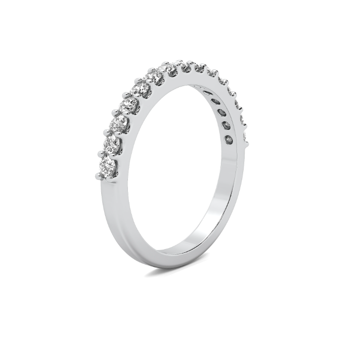 FLAT SHANK U-PRONG WEDDING BAND