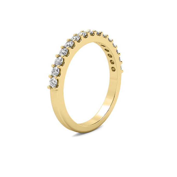 FLAT SHANK U-PRONG WEDDING BAND