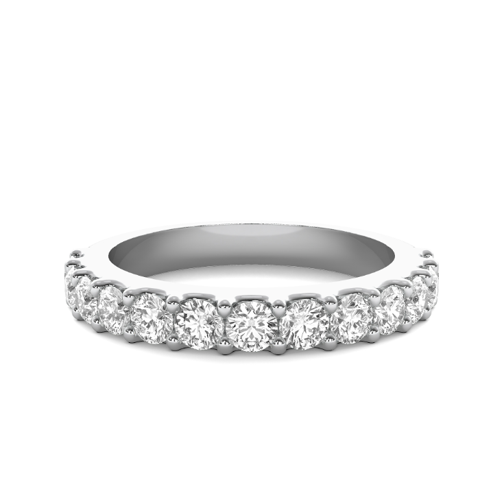 FLAT SHANK U-PRONG WEDDING BAND