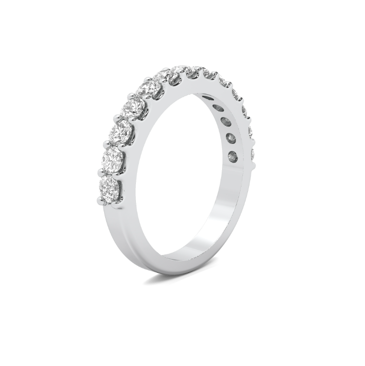 FLAT SHANK U-PRONG WEDDING BAND